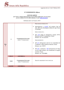Convocazioni della Commissione Difesa