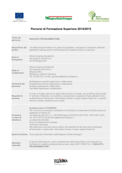 scheda corso - Formazione e lavoro - Regione Emilia