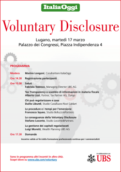 Lugano, marted&igrave; 17 marzo Palazzo dei Congressi