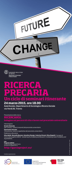 "Ricerca precaria" - 24 marzo 2015