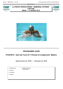 01/03/2015 - Gare del Turno N.1 Periodo di svolgimento Mattino