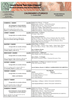 clicca qui per il calendario liturgico settimanale