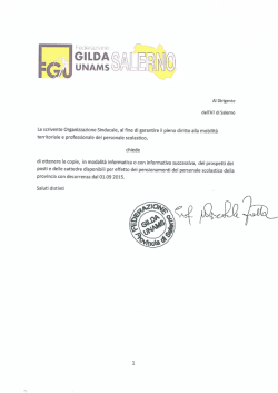 Richiesta prospetti AT Salerno - Federazione Gilda Unams Salerno