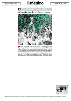 Articolo  - Dinamo Sassari