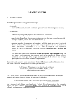 IL PADRE NOSTRO - Parrocchia dei Ss Filippo e Giacomo