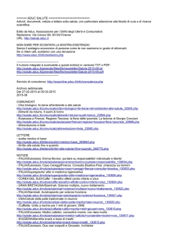 ADUC SALUTE ======================== Articoli, documenti