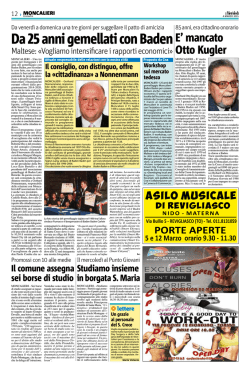 Da 25 anni gemellati con Baden