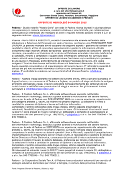 OFFERTE DI LAVORO