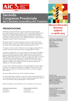 Secondo Incontro Provinciale del Comitato Scientifico AIC