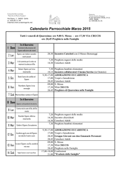 Scarica il calendario mensile - Parrocchia Nativit&agrave; di Maria Vergine