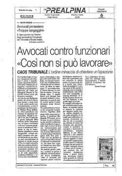 articoli prealpina - Sindacato Avvocati Busto Arsizio