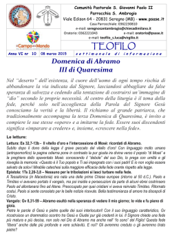 Teofilo nr 10 08 marzo 2015 - Parrocchia di Sant`Ambrogio in Seregno