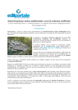 Autorizzazione unica ambientale: ecco lo schema