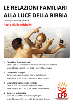 LE RELAZIONI FAMILIARI ALLA LUCE DELLA BIBBIA