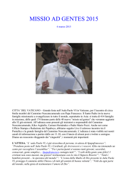 MISSIO AD GENTES 2015 - parrocchiacervino.it