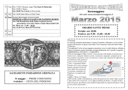 Attività marzo 2015 - Parrocchia San Nicola
