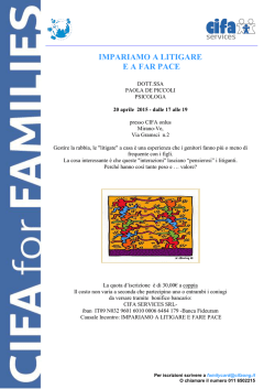 IMPARIAMO A LITIGARE E A FAR PACE