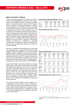 RAPPORTO MENSILE Italia &ndash; Marzo 2015