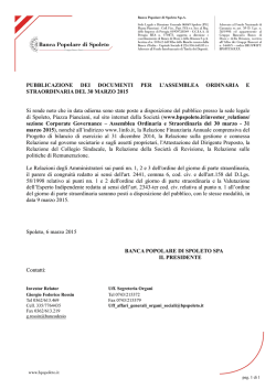 06 Marzo 2015 - Banca Popolare di Spoleto
