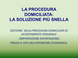LA PROCEDURA DOMICILIATA: LA SOLUZIONE PI&Ugrave;