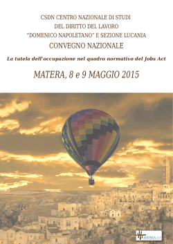 MATERA, 8 e 9 MAGGIO 2015