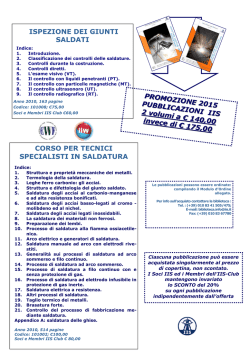 Corso per tecnici specialisti in saldatura