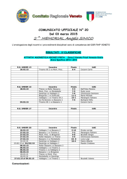 Classifiche settore giovanile - Hockey Club Montecchio Precalcino