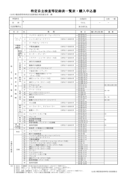 特定自主検査等記録表一覧表・購入申込書