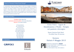 Corso Tosco &ndash; ligure di Emodinamica e Fluido Terapia nel paziente