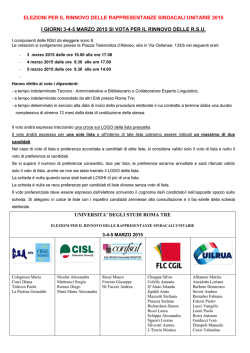 Manifesto Elettorale per il Rinnovo delle Rappresentanze Sindacali