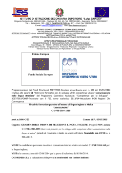 COMUNICATO graduatorie C1 MALTA 2015