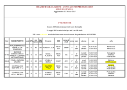 Orario delle lezioni (2&deg; semestre)