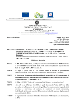 determina del DS per procedura negoziata art.34 DI 342001