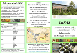 scarica la brochure - Dipartimento di Scienze Agrarie