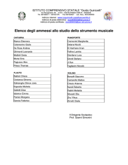 Elenco degli ammessi allo studio dello strumento musicale
