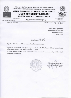 CIRCOLARE N.131 - IIS Morelli-Colao