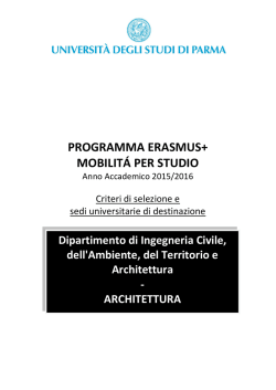 Criteri e sedi di destinazione di Architettura