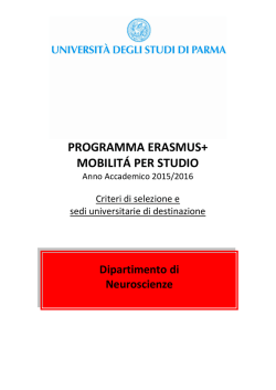 Criteri e sedi di destinazione di Neuroscienze