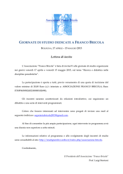 giornate di studio dedicate a franco bricola