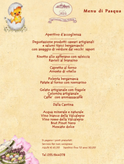 Page 1 Menu cli Pasqua Apcrifivo d`accogiicl`iza Degustazione