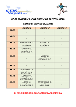 Gare di Giovedì 5/3