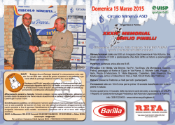 Domenica 15 Marzo Parma 34&deg; Mem. Emilio Pinelli