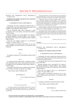 DECRETI PRESIDENZIALI