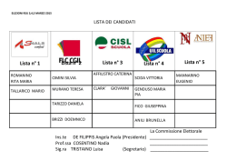 LISTA DEI CANDIDATI - "Giovanni XXIII"