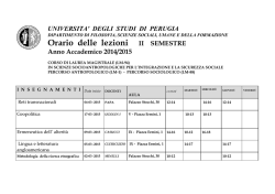 Orario delle lezioni II SEMESTRE