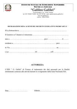 Liberatoria - ISIS Galileo Galilei