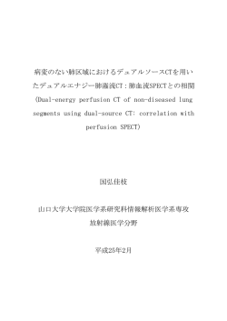 病変のない肺区域におけるデュアルソースCTを用い た