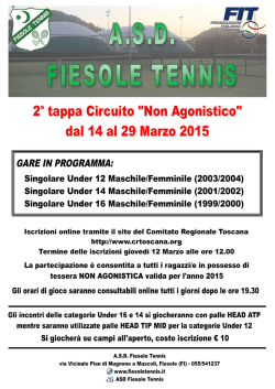 Torneo Non Agonistico Under 12/14/16 M e F