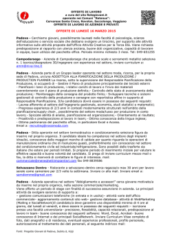 OFFERTE DI LAVORO