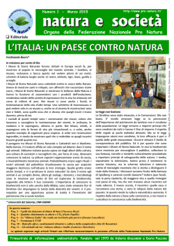 natura e societ&agrave; - Federazione Nazionale Pro Natura